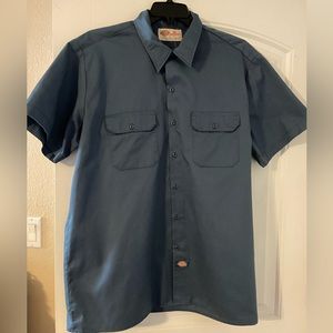 Men’s Original Dickies Brand Teal Blue Button Down Shirt XXL